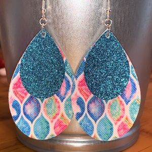 Faux Leather Drop Earrings